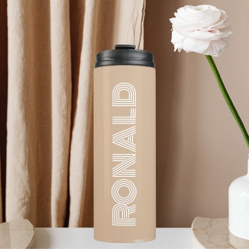 Beige Modern Typography Groomsman Thermal Tumbler