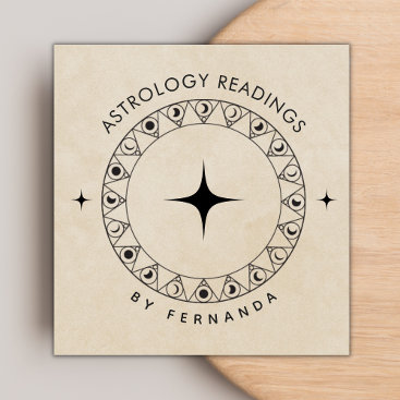 Beige Moon Cycle Astrology Readings Spiritual Sand Square Business Card