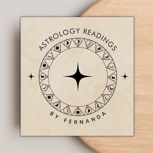 Beige Moon Cycle Astrology Readings Spiritual Sand Square Business Card
