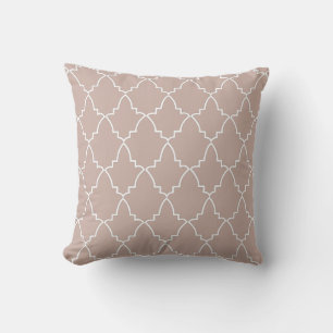 Beige Moroccan Lattice Pattern Throw Pillow