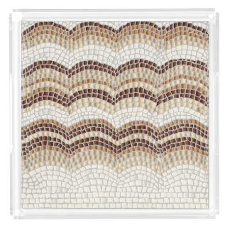 Beige Mosaic Extra-Large Square Serving Tray