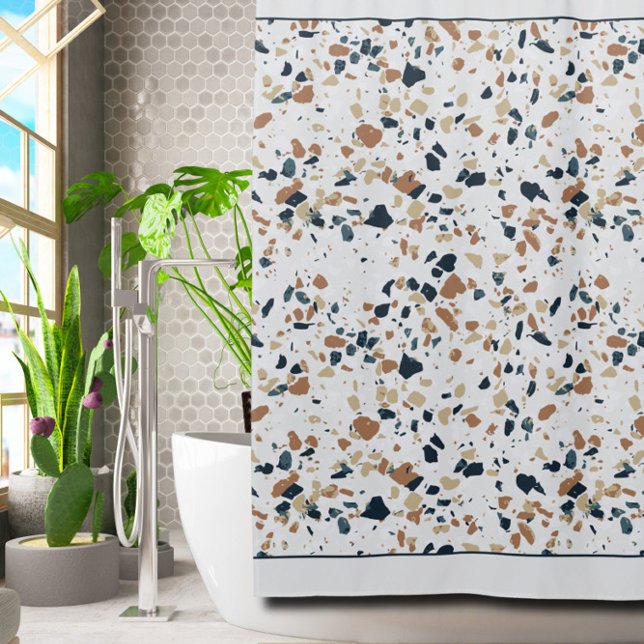 Beige Mosaic Family Shower Curtain (Creator Uploaded)