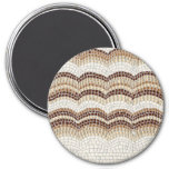 Beige Mosaic Large Round Magnet at Zazzle