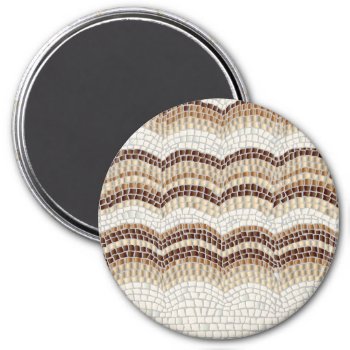 Beige Mosaic Large Round Magnet by elenasimsim_for_home at Zazzle