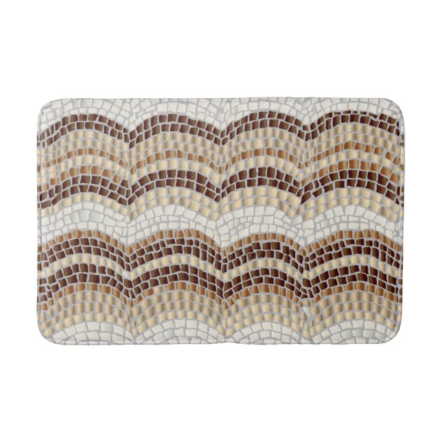 Beige Mosaic Medium Bath Mat (Front)