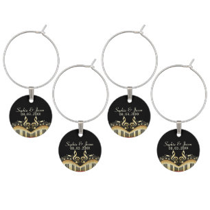 Beige Musical Notes Wine Charm