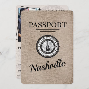 Beige Nashville Passport Save The Date