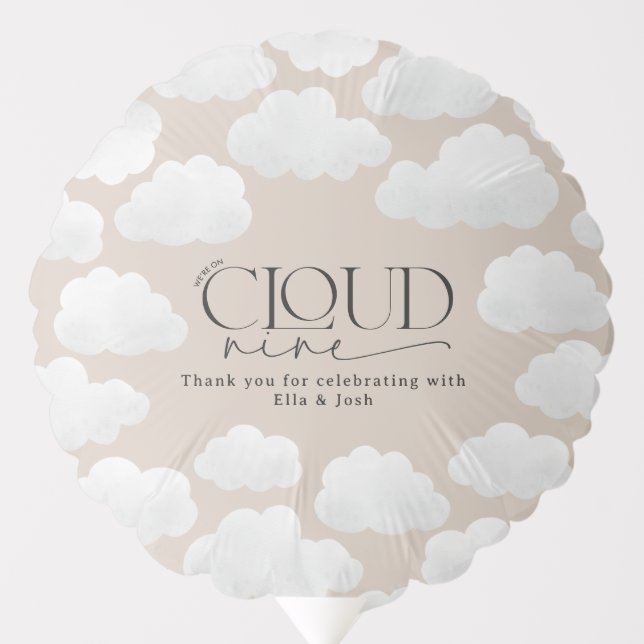 Beige natural cloud nine shower modern stylish balloon (Front)