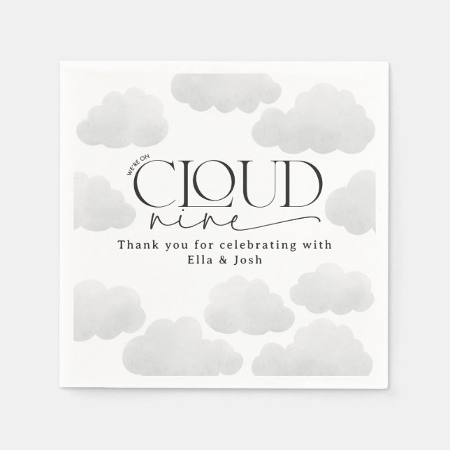 Beige natural cloud nine shower modern stylish napkins (Front)