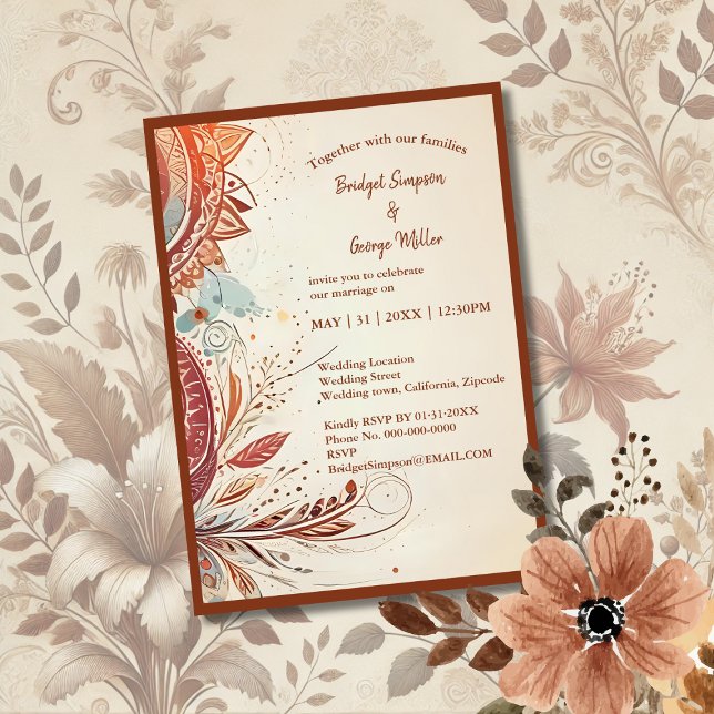 beige natural vintage wedding invitation (Creator Uploaded)