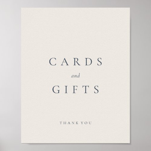 Beige Navy Blue Modern Simple Cards And Gifts Poster