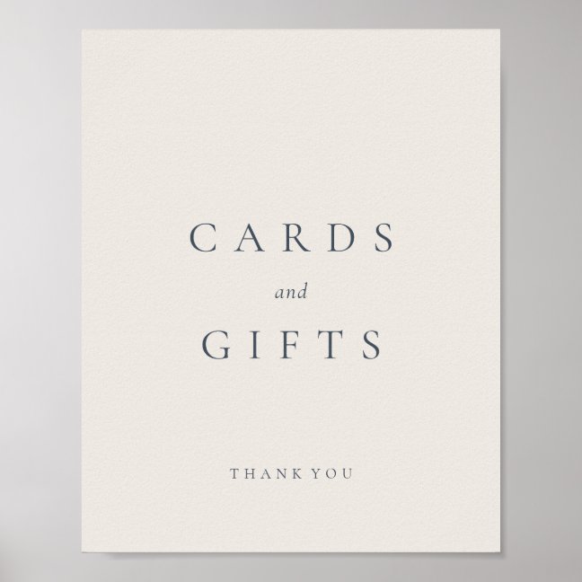 Beige Navy Blue Modern Simple Cards And Gifts Poster