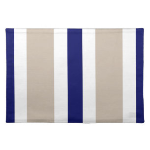 Beige Navy Blue & White Stripe Placemat Gift