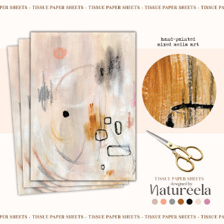 Beige neutral abstract art Tissue Paper