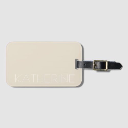 Beige neutral earthy natural tone personalized luggage tag