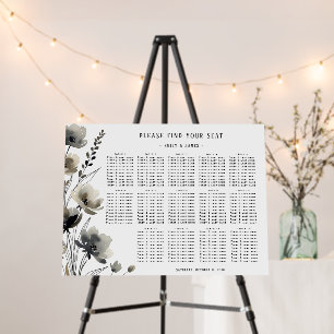 Beige Neutral Floral Wedding Foam Board
