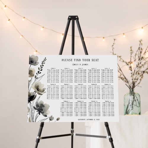 Beige Neutral Floral Wedding Foam Board