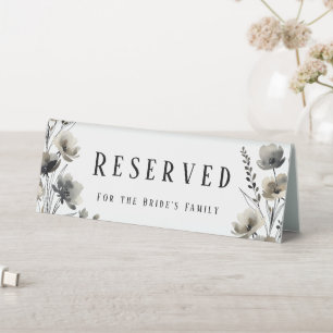 Beige Neutral Floral Wedding Table Tent