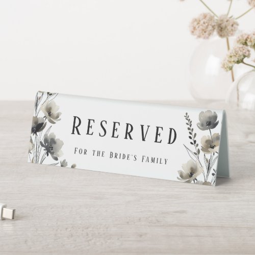 Beige Neutral Floral Wedding Table Tent
