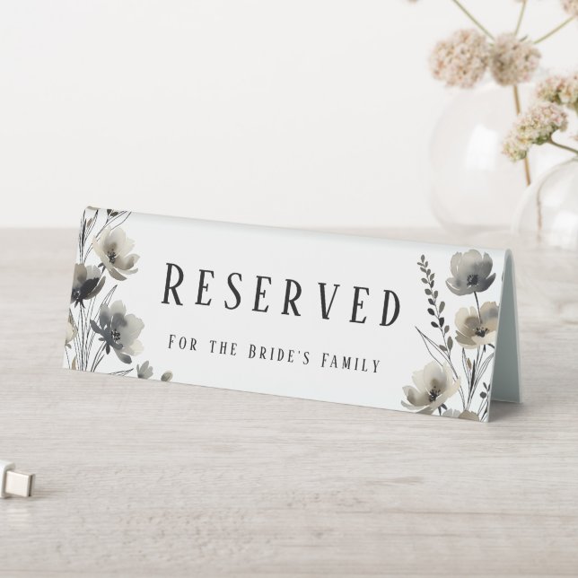 Beige Neutral Floral Wedding Table Tent (In SItu (Table))