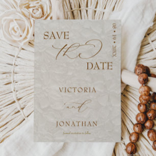 Beige Neutral Simple Elegant Save The Date