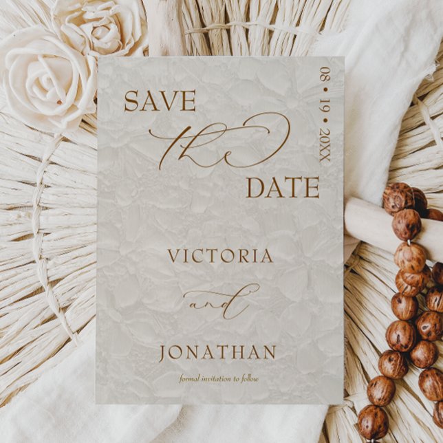 Beige Neutral Simple Elegant Save The Date (Creator Uploaded)