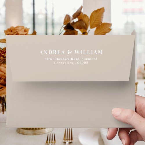 Beige Neutral Wedding  Envelope