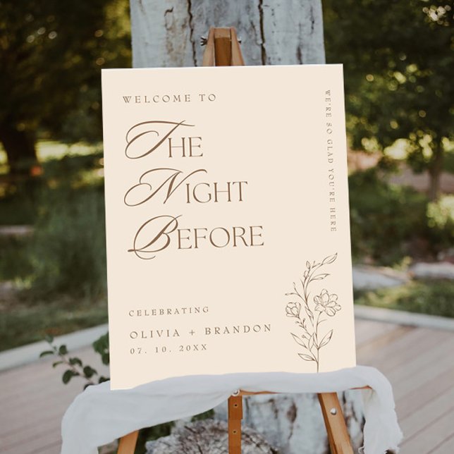 Beige Night Before Rehearsal Dinner Welcome Sign (Creator Uploaded)