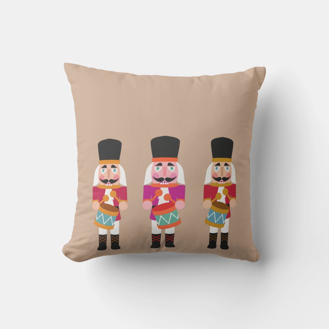 Beige Nutcracker Christmas Pillow | Zazzle