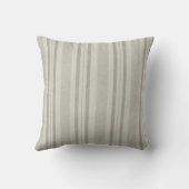 Beige Olive Gray Striped Pattern Throw Pillow (Back)