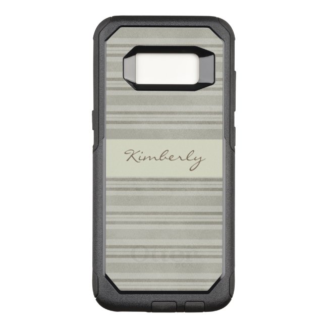 Beige Olive Striped OtterBox Galaxy S8 Case