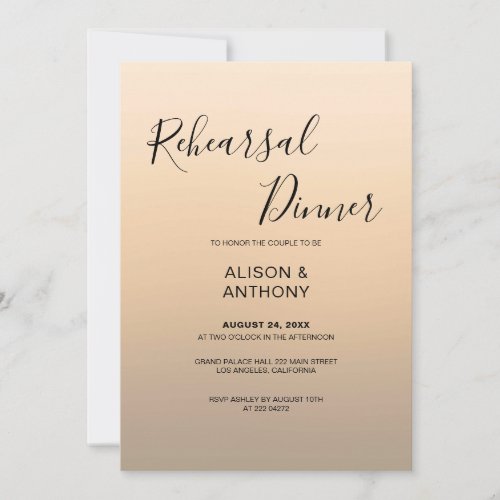 Beige Ombre Background Rehearsal   Invitation