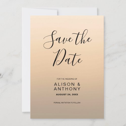 Beige Ombre Background Save The Date