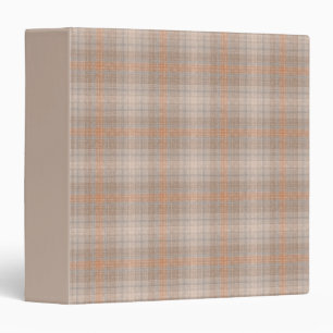 Beige orange checkered 3 ring binder