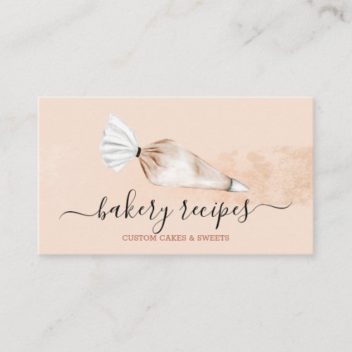 Beige Orange Pastry Cooking Bakery Mix Cream Business Card