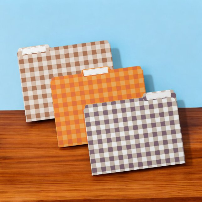Beige Orange Plum Buffalo Plaid File Folder (Creator Uploaded)