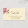 Beige Orchard Pink Floral Business Card