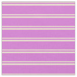 [ Thumbnail: Beige & Orchid Colored Stripes/Lines Pattern Fabric ]