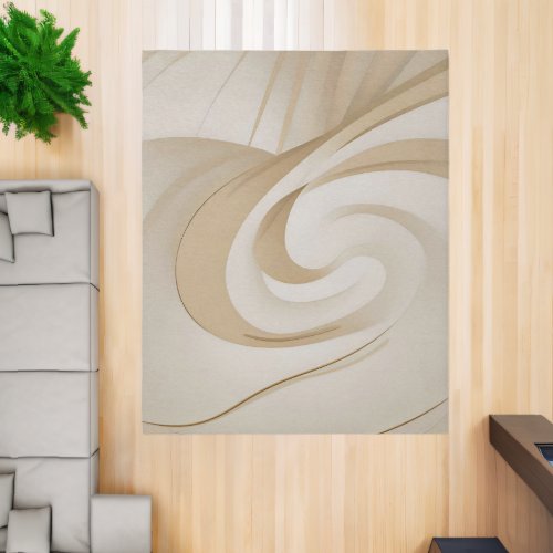 Beige Organic Swirl Rug