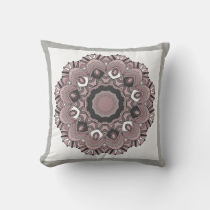 Beige ornament throw pillow