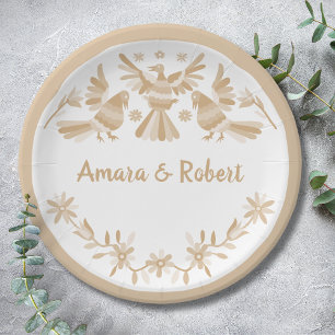 BEIGE OTOMI MEXICAN PAPER PLATES