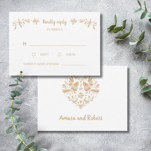 BEIGE OTOMI MEXICAN RSVP CARD
