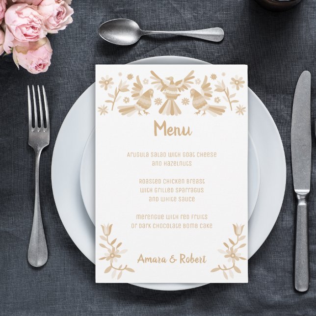 BEIGE OTOMI MEXICAN WEDDING MENU (Creator Uploaded)