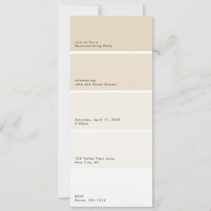 Beige Paint Chip Housewarming Party Invitation