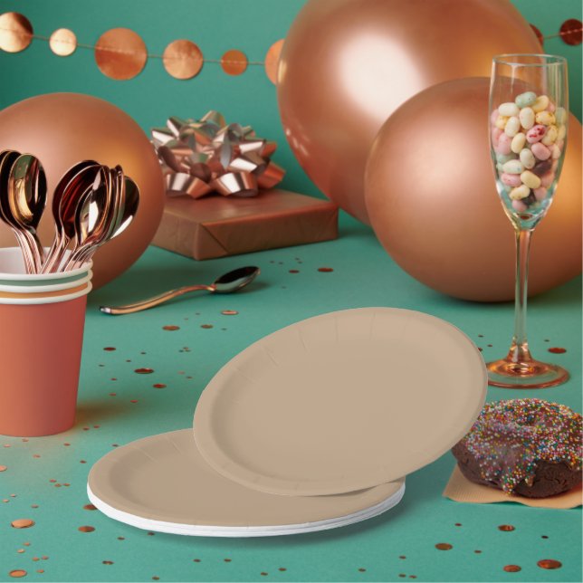 Beige Paper Plates (Multi)