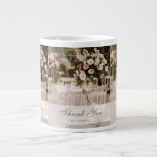 Beige Pastel Elegant Thank You Souvenir Giant Coffee Mug