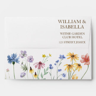 Beige Pastel Wildflower Envelope