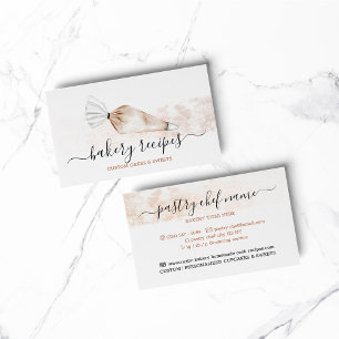 Beige Pastry Cooking Baker Mix Cream Business Card