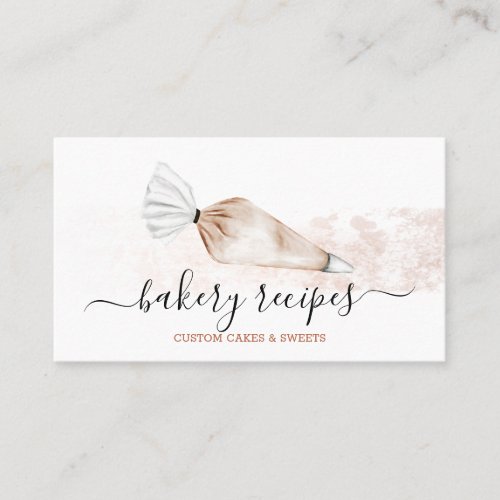 Beige Pastry Cooking Baker Mix Cream Business Card