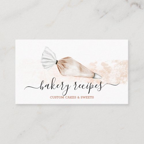 Beige Pastry Cooking Bakery Mix Cream Business Card